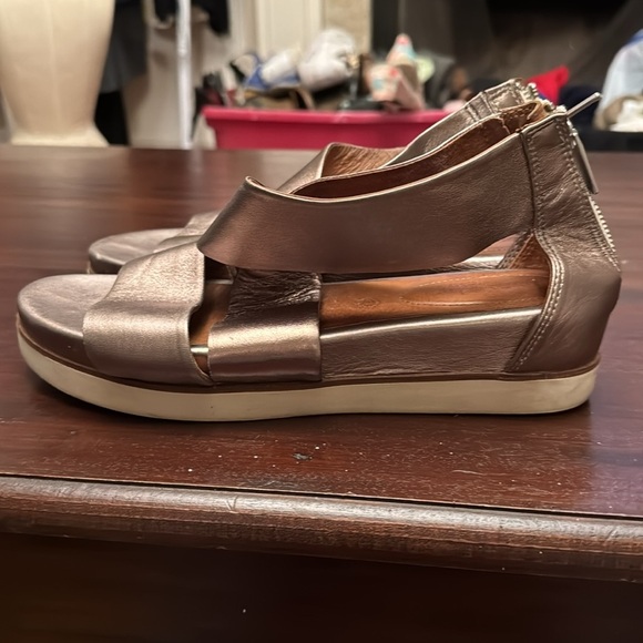 Bussola Potsdam Pauline soft, metallic, white gold, leather sandals size 41 - Picture 5 of 6